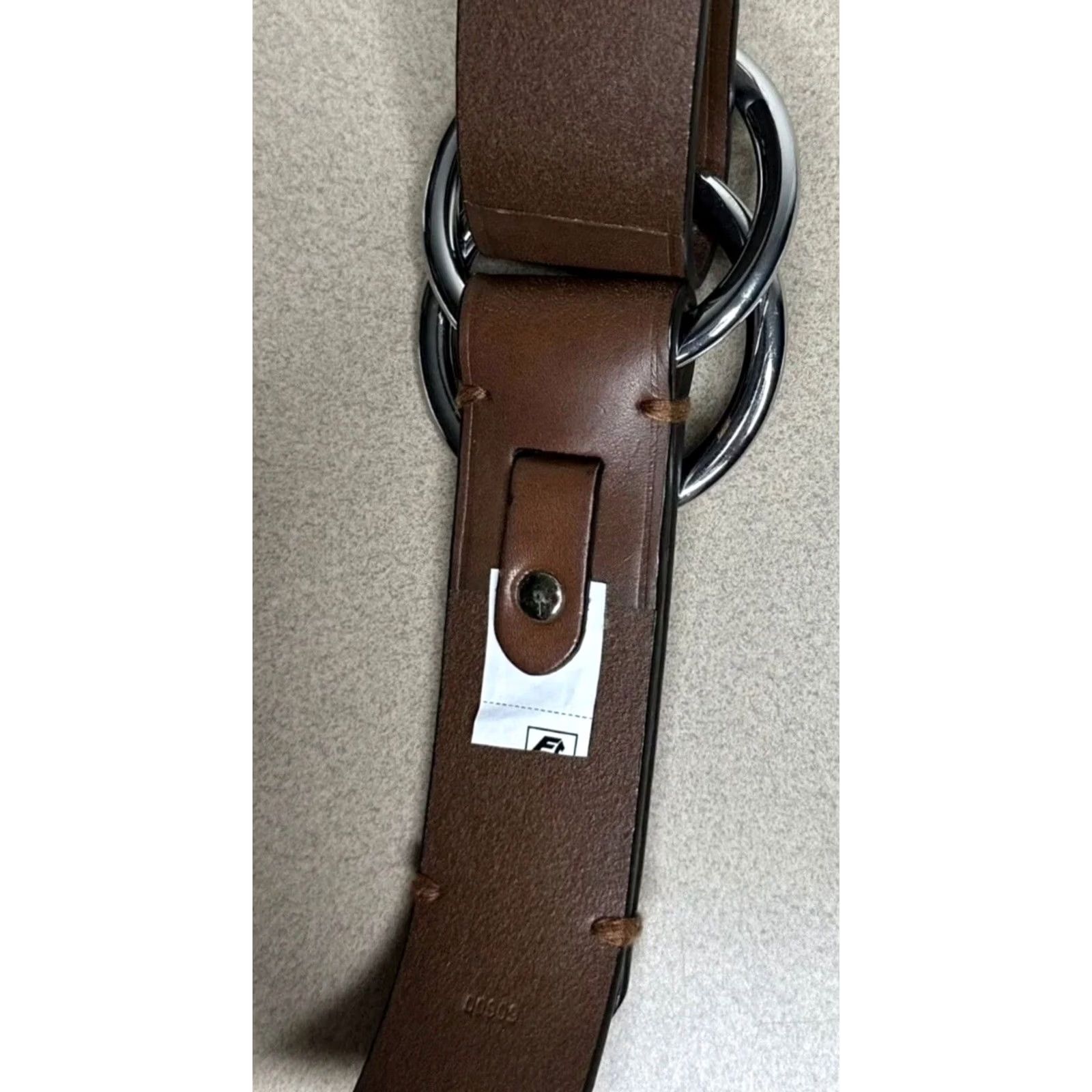 Ralph Lauren vintage leather D ring equestrian belt sz XL 48” silver buckle Polo Ralph Lauren Women Belt Brown Leather Double Ring Small  main image 3
