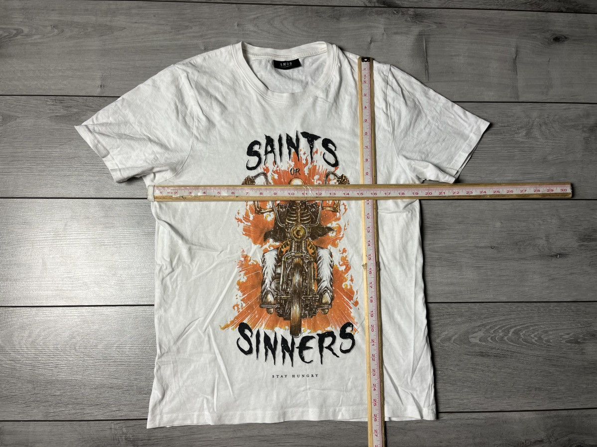 Band Tees Skull biker Tshirt saints sinners size Medium band tee Size US M / EU 48-50 / 2 - 5 Thumbnail