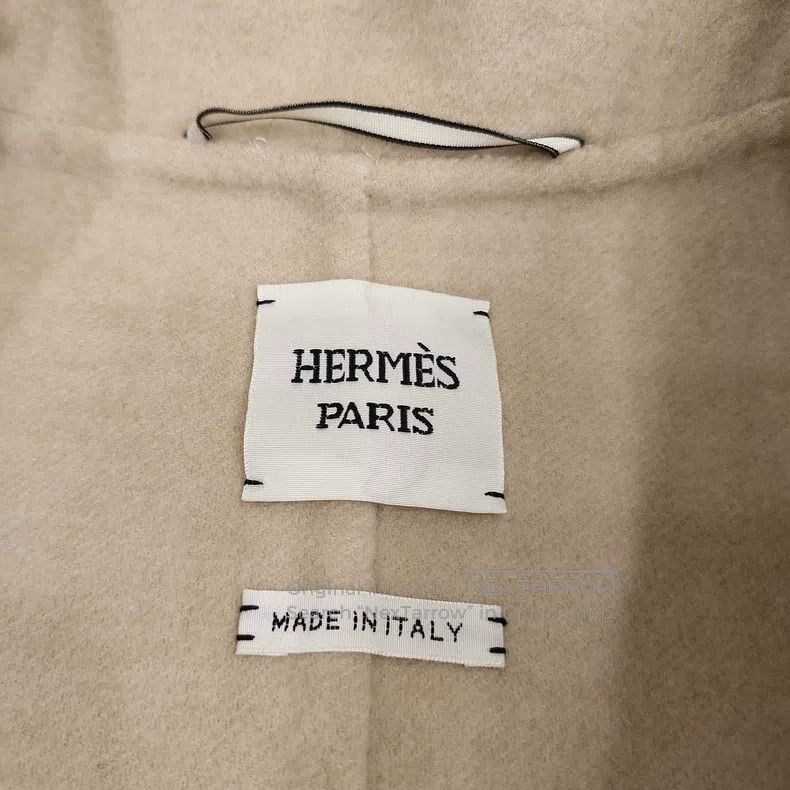 Hermes Hermes Oatmeal Color Cashmere Belt Medium Length Coat Size XXS / US 00 / IT 34 - 3 Thumbnail
