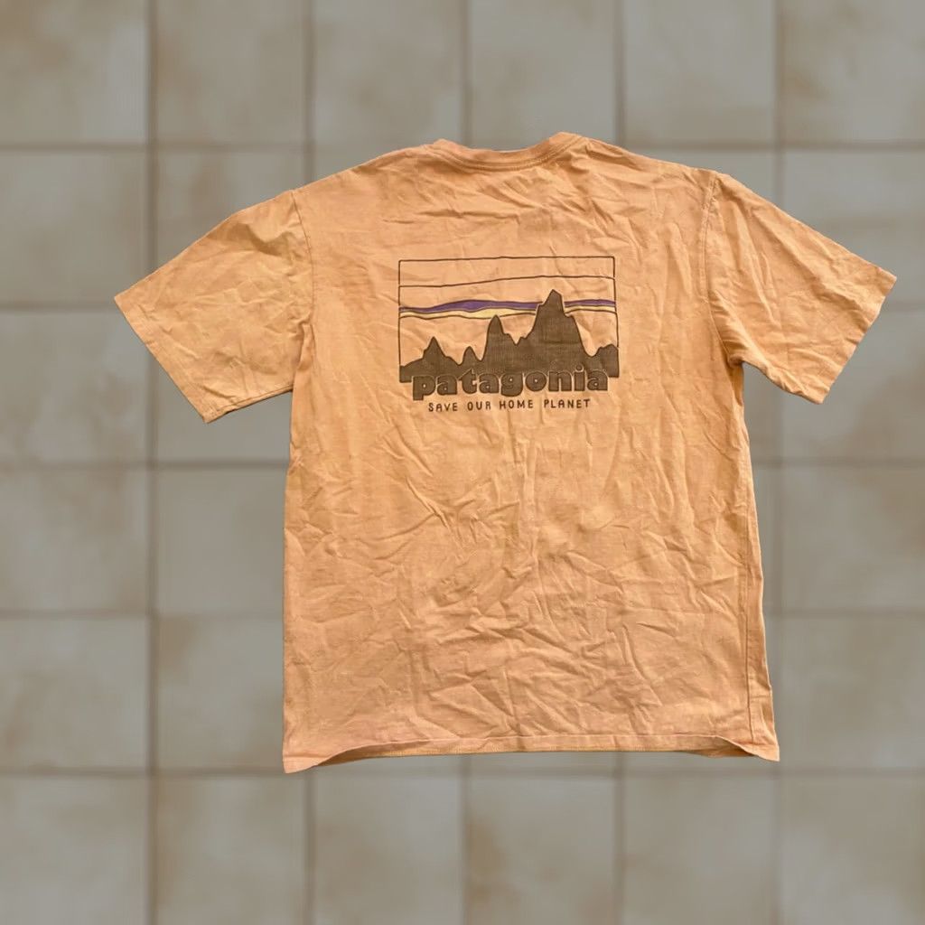 Patagonia Patagonia T Shirt Mens S Orange Organic Cotton Save Our Home Planet Logo Graphic Print Crew Neck Short Sleeve Size US S / EU 44-46 / 1 - 1 Thumbnail