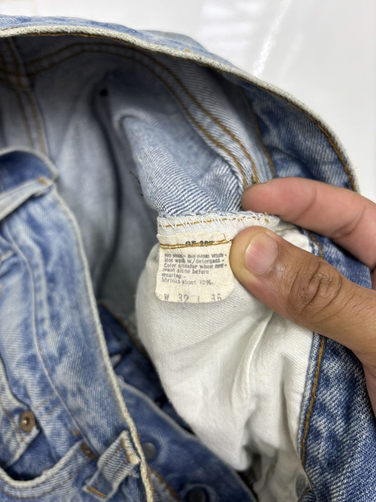 Kapital Vintage Levis 501 Selvedge release hem Distressed Denim Jean Size US 31 - 13 Thumbnail