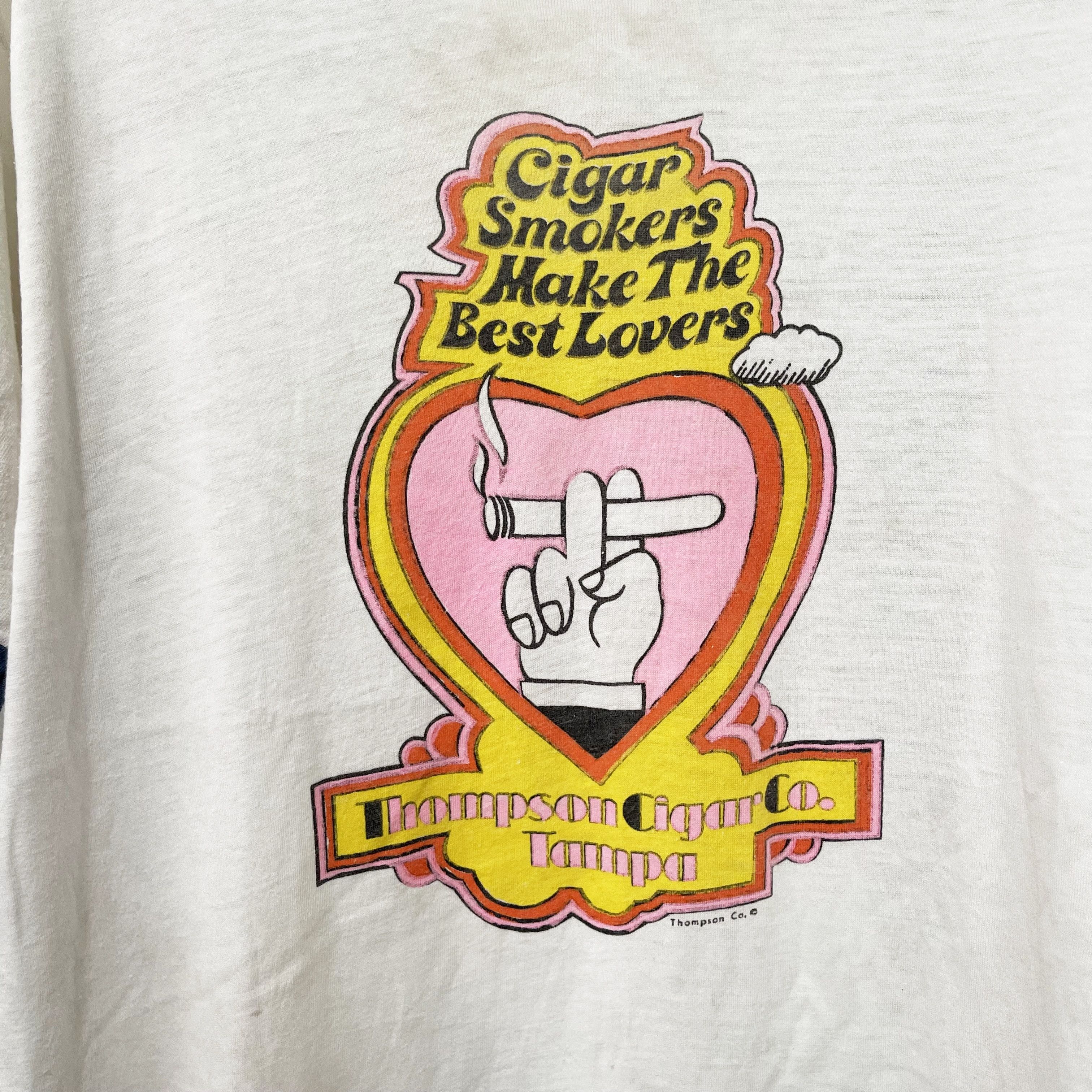 Vintage Vintage 80s Cigar Smoker Make The Best Lovers Ringer Tee Size US S / EU 44-46 / 1 - 2 Thumbnail