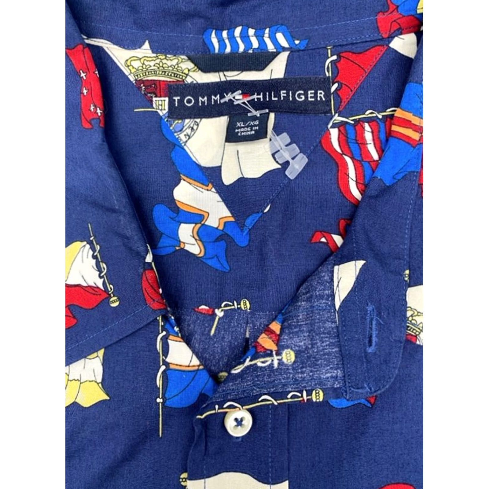 Tommy Hilfiger Tommy Hilfiger Shirt Short Sleeve Button Up Men's XL Blue All Over Print Flags Size US XL / EU 56 / 4 - 3 Thumbnail