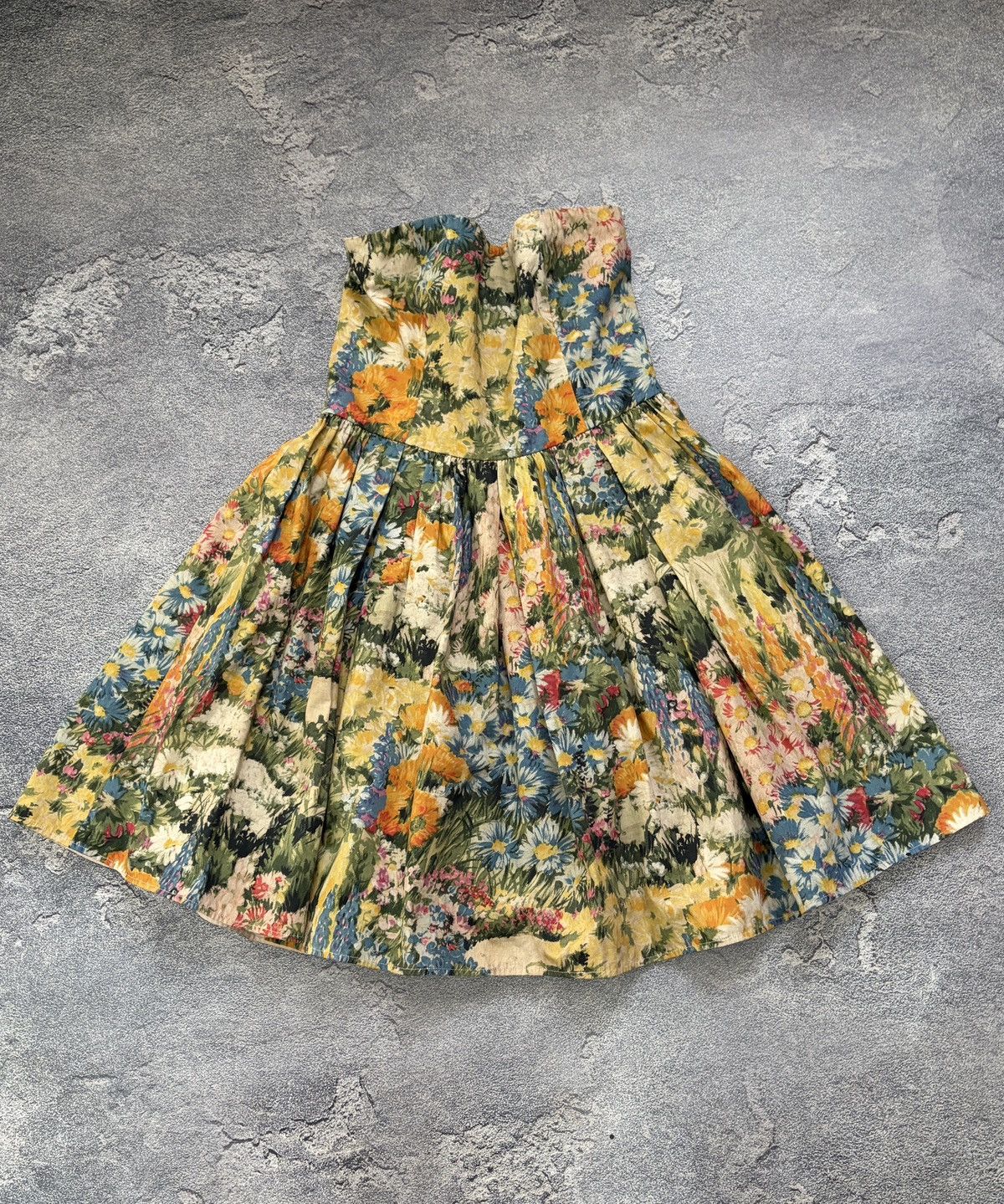 RED Valentino RED Valentino Floral Wildflower Strapless Pleated Dress 42 Size M / US 6-8 / IT 42-44 - 7 Thumbnail