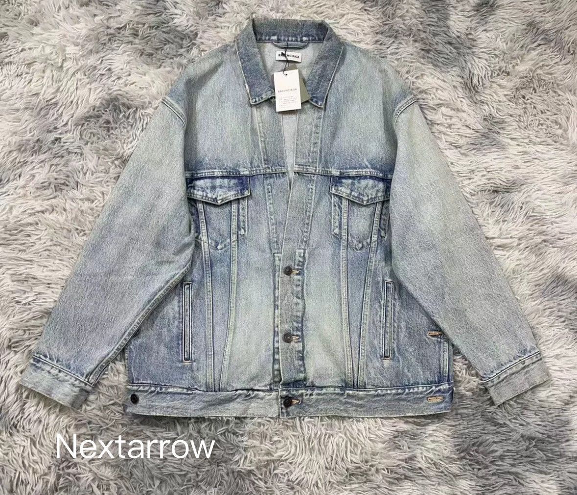 Balenciaga washed denim jacket 2410-Nextarrow