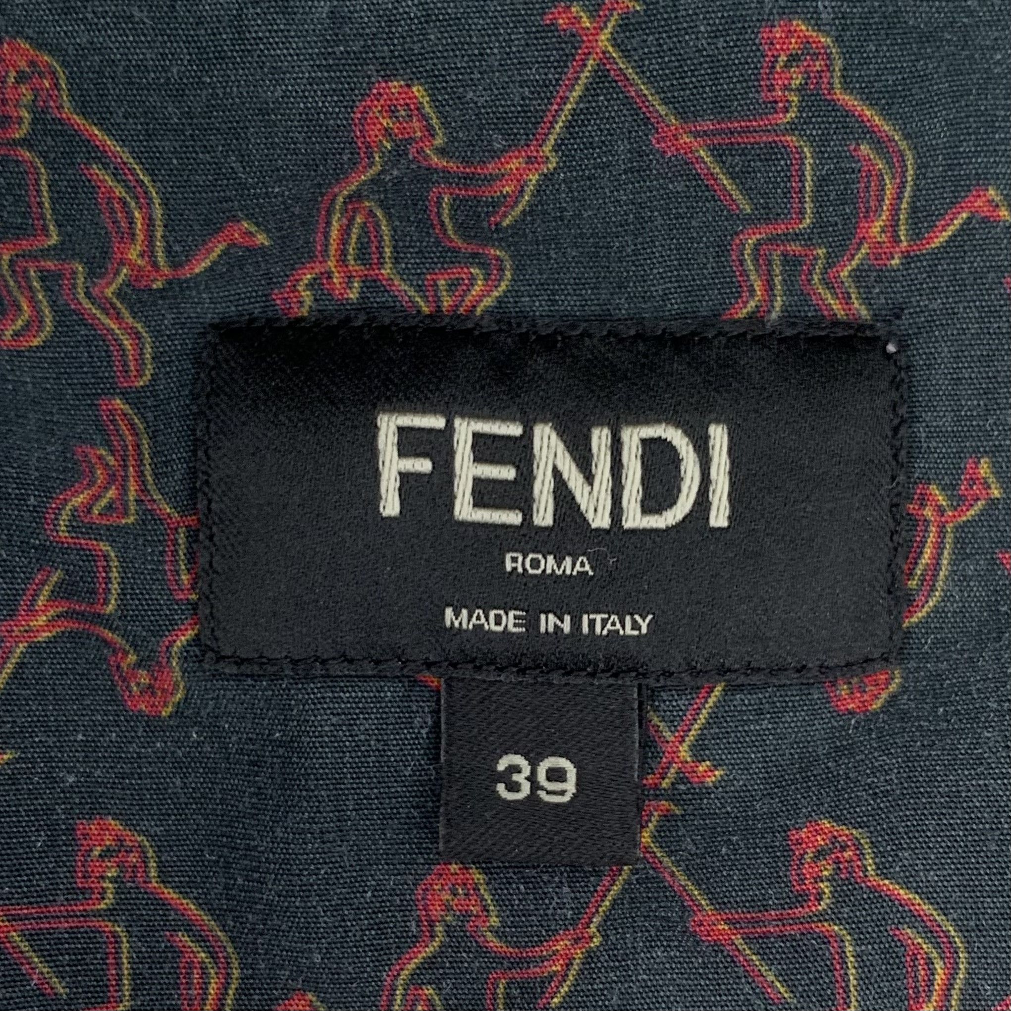 Fendi J14958 Fendi Mens Printed Button-Up Short Sleeve Shirt Size US M / EU 48-50 / 2 - 5 Thumbnail