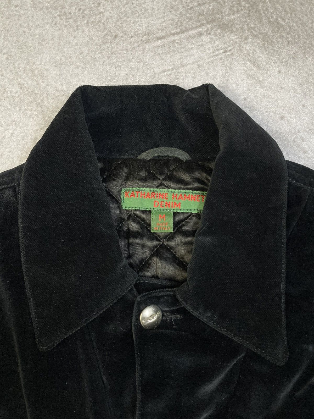 Katharine Hamnett London 1980s Velour Padded Trucker Jacket Size US M / EU 48-50 / 2 - 5 Thumbnail