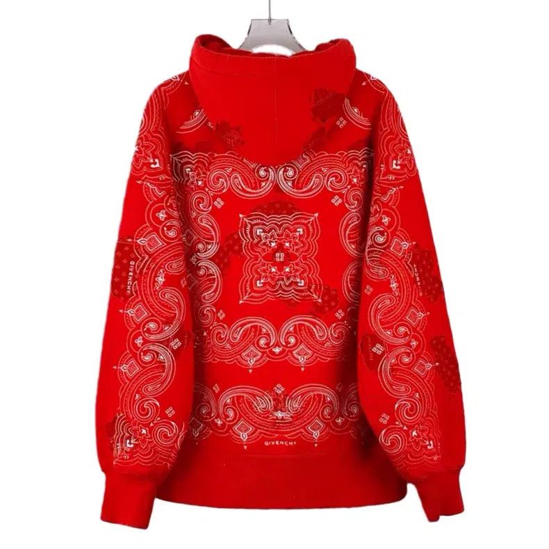 Givenchy Givenchy Red Handkerchief Print Hole Design Cotton Hooded Size US XS / EU 42 / 0 - 2 Thumbnail