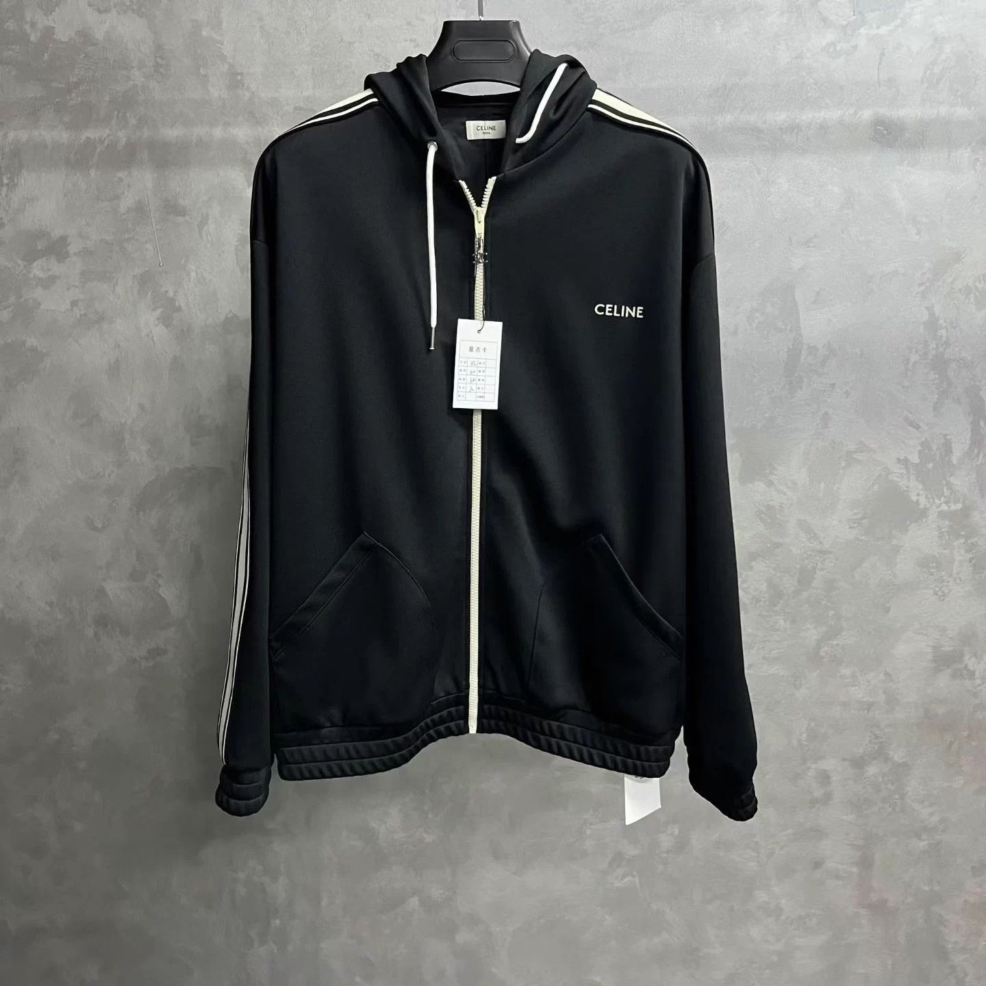 Celine Celine black Logo embroidery hooded jacket XL Size US XL / EU 56 / 4 - 1 Thumbnail