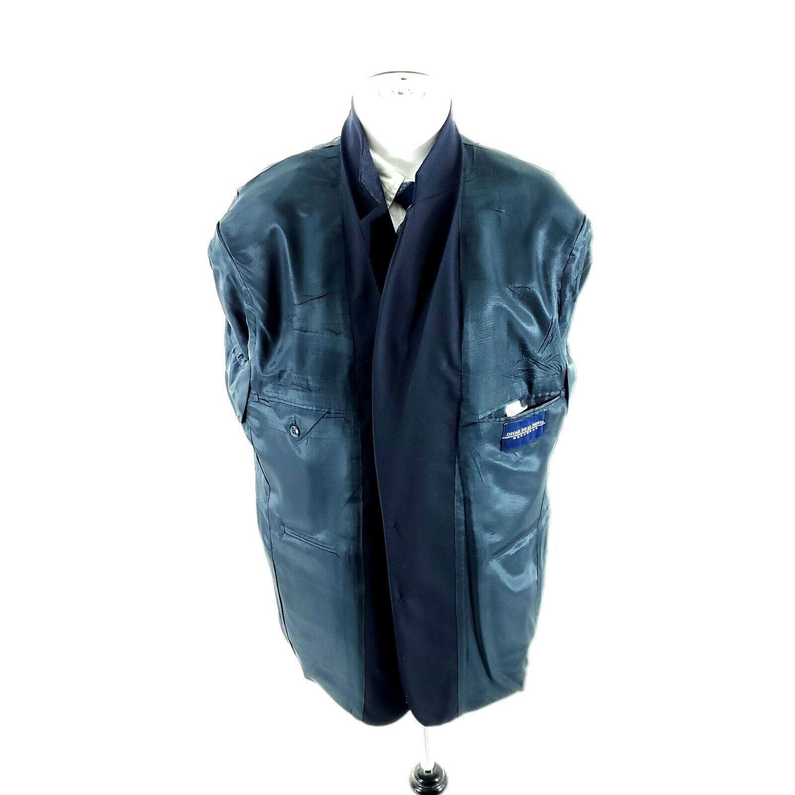 Oscar De La Renta Oscar De La Renta Wool 2 Bronze Button Blazer 42R Blue Tagge Size 42R - 10 Thumbnail