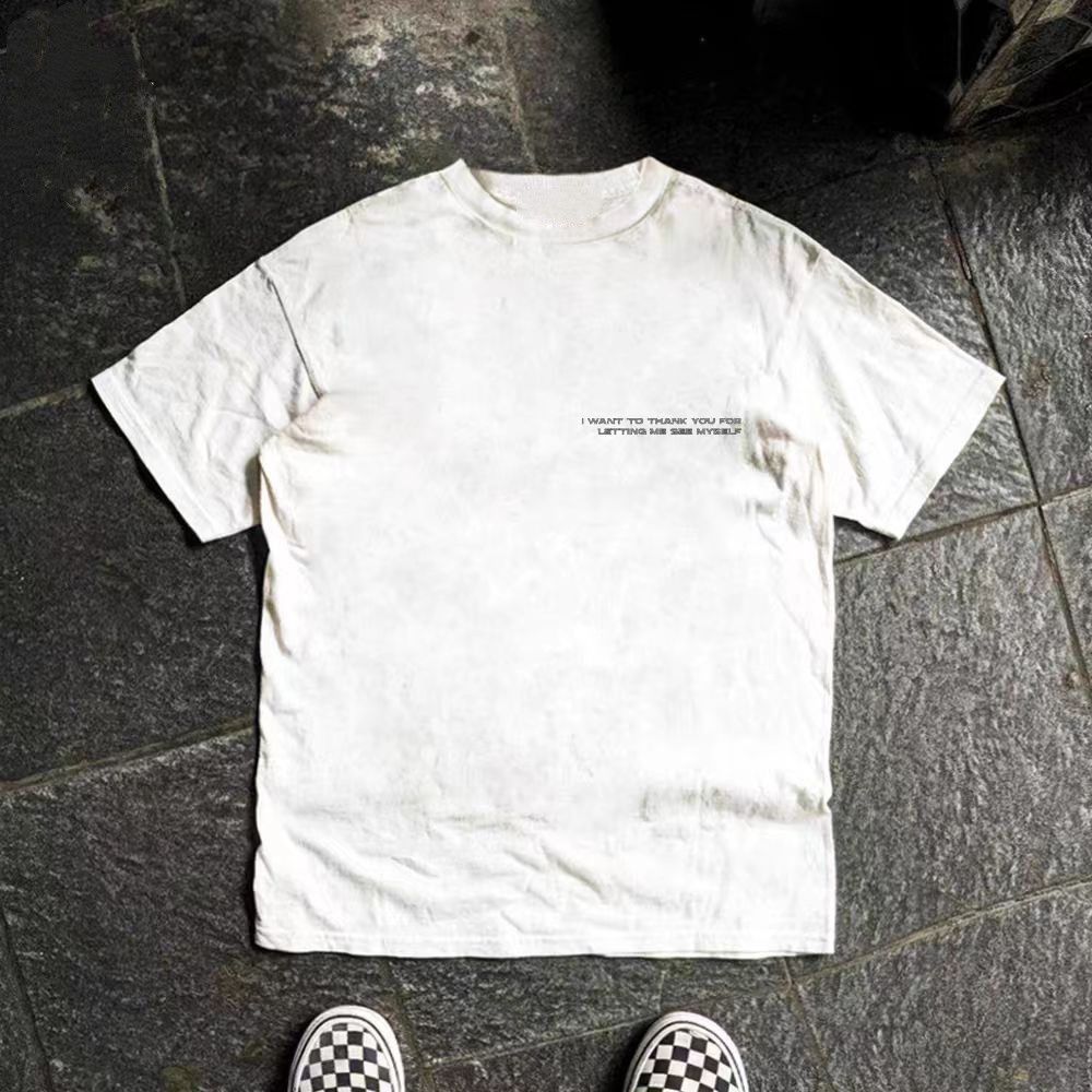 Vintage White retro street hip-hop printed cotton t-shirt Size US M / EU 48-50 / 2 - 2 Thumbnail