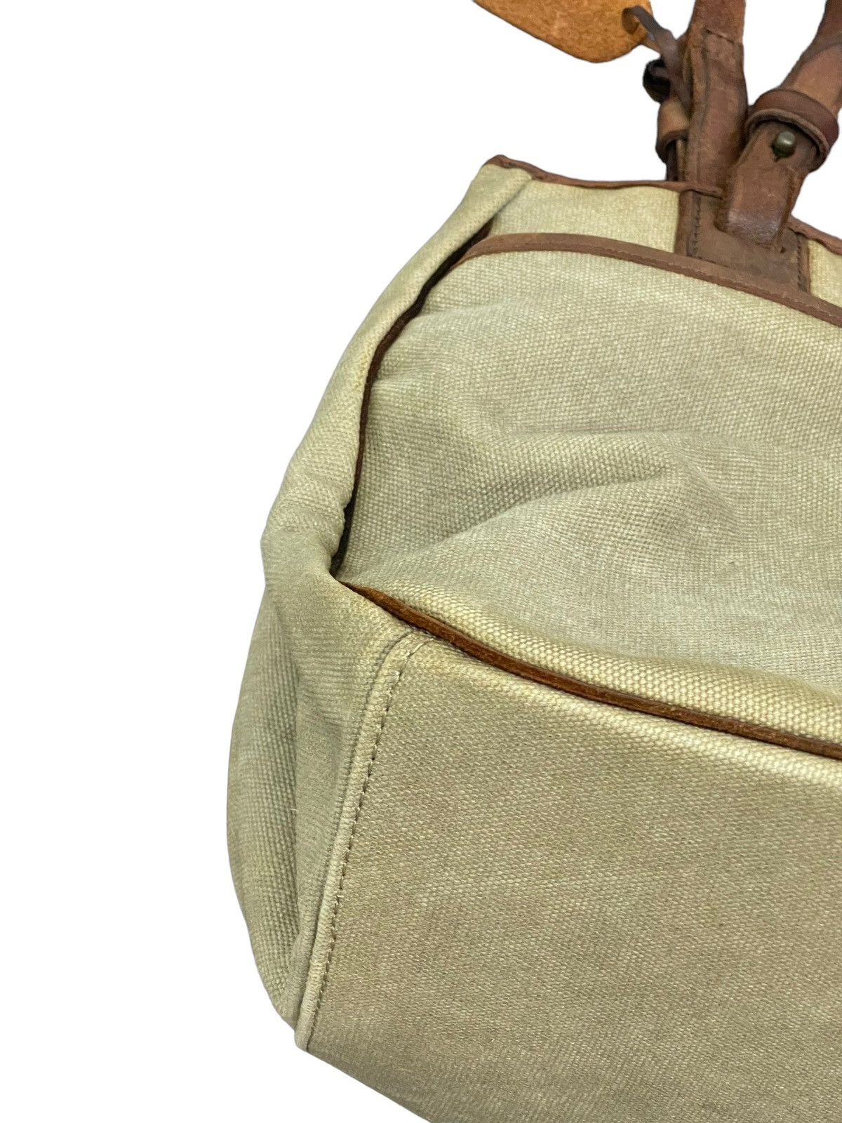 Japanese Brand Leather Cotton Canvas Paquet Shoulder Bag 4🟩 Size ONE SIZE - 15 Thumbnail