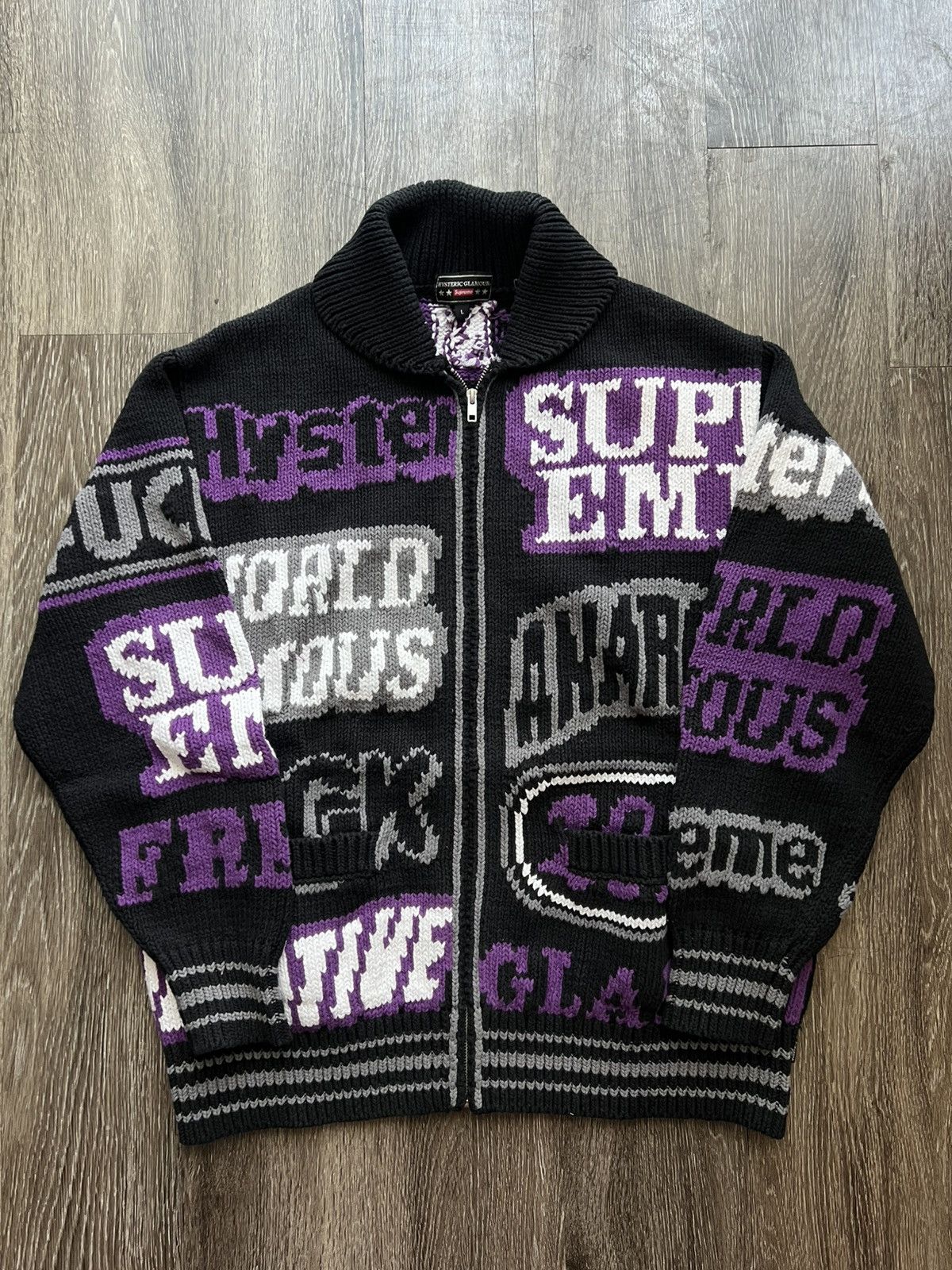 Supreme×HYSTERIC GLAMOUR Mohair zipup M Supreme Hysteric Glamour Mohair Zip Up Hooded Sweater Olive