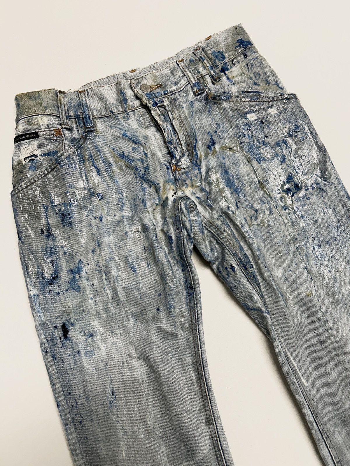 Dolce & Gabbana 2000s Distressed Waxed Denim Size US 30 / EU 46 - 3 Thumbnail