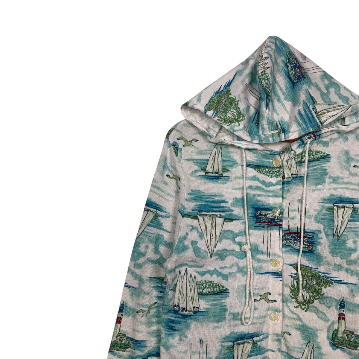 Michel Klein AVIGNON VILLA Michel Klein Graphics Button Hoodie #2667-C119 Size M / US 6-8 / IT 42-44 - 6 Thumbnail