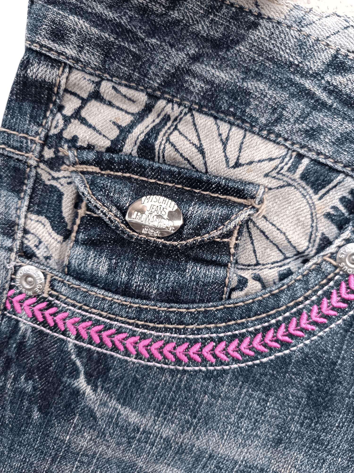 Japanese Brand × Vintage Japanese Skinny Denim Jeans PINK LATTE Patchworks E214 Size US 30 / EU 46 - 11 Thumbnail