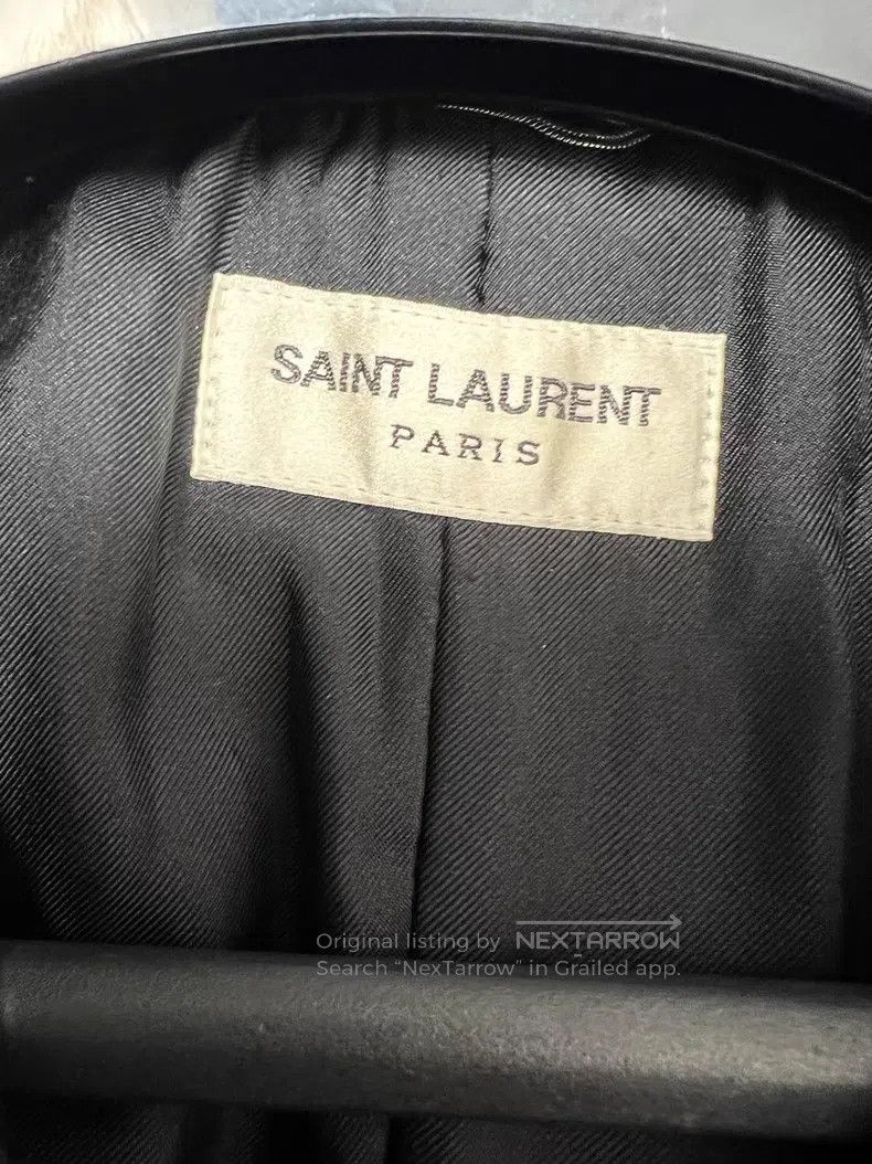 Saint Laurent Paris Saint Laurent Paris Wool Collar Lamb Leather Jacket with L Size US L / EU 52-54 / 3 - 3 Thumbnail
