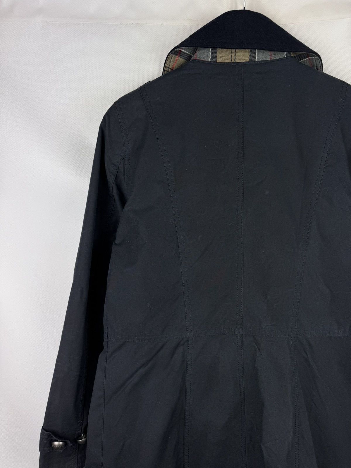 Barbour Barbour Ladies Wax Waxed Cotton Double Breasted Trench Coat Size L / US 10 / IT 46 - 16 Thumbnail