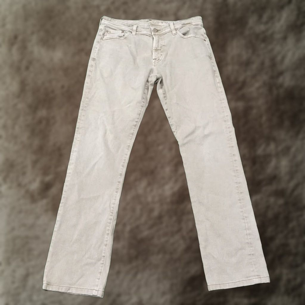 Denime AG Adriano Goldschmied Jeans Mens 32x29 Beige Everett Straight Denim Size US 32 / EU 48 - 1 Thumbnail