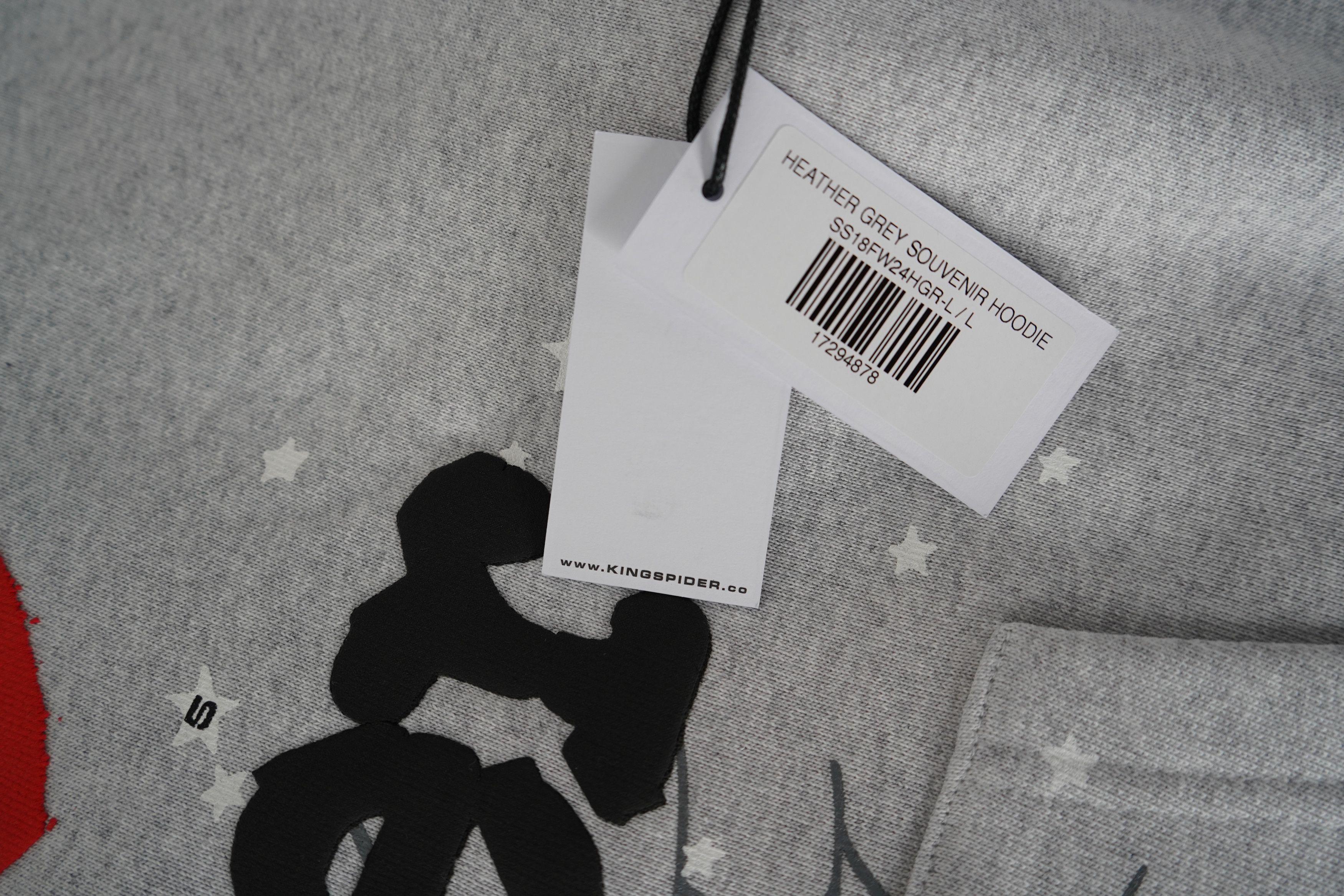 Sp5der Sp5der - Souvenir Hoodie (I Love Sp5der) - Heather Grey, L Size US L / EU 52-54 / 3 - 6 Thumbnail
