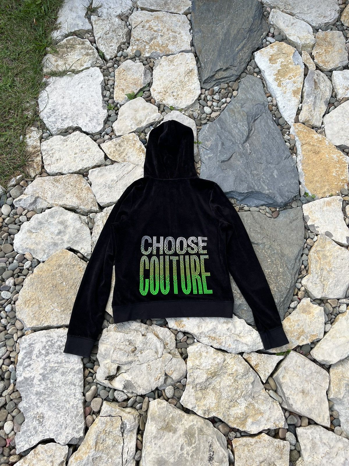 Vintage Juicy Couture y2k velvet choose couture zip hoodie