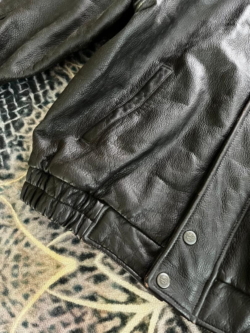 Hard Rock Cafe Vintage 90s Hard Rock Cafe London Leather Jacket Size US L / EU 52-54 / 3 - 12 Thumbnail