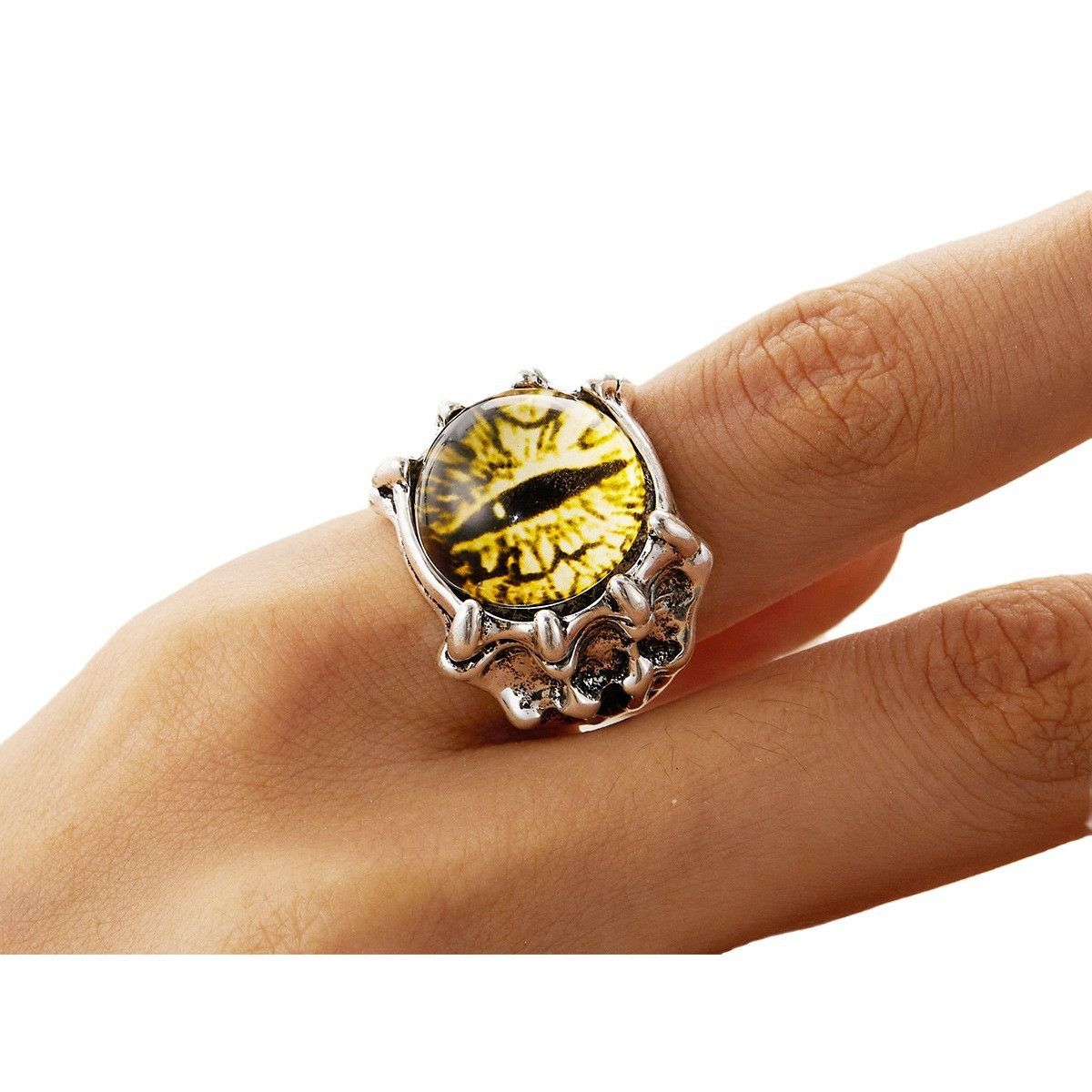 Jewelry Skeleton Devil's Eye Jewelry Rings Chrome Ring (Size 7-13) Size ONE SIZE - 5 Thumbnail