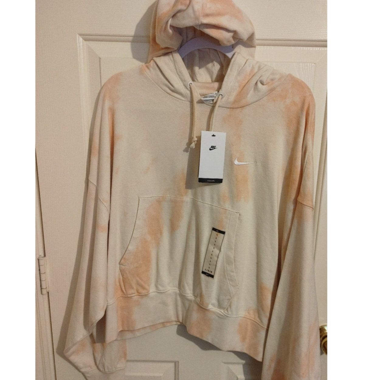 Nike Nike Womens Hoodie Oversized Tie Dye Look Pink Cream Large Size L / US 10 / IT 46 - 1 Thumbnail