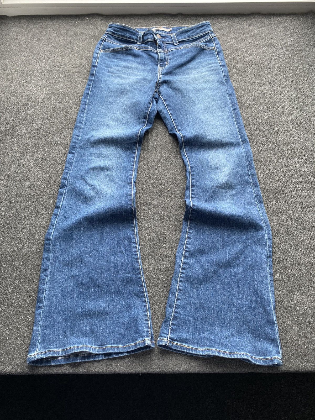 Levi's 🔥Levis 726 Flare Womens blue jeans 28 sz goth emo alt Size 28" / US 6 / IT 42 - 2 Thumbnail