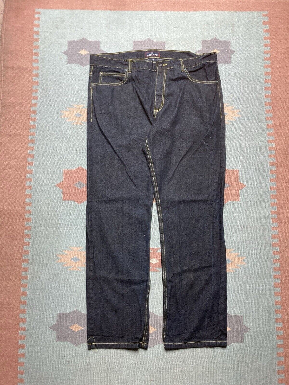 Vintage y2k baggy jeans red ape black cyber goth grunge skater 42x34 Size US 42 / EU 58 - 4 Thumbnail