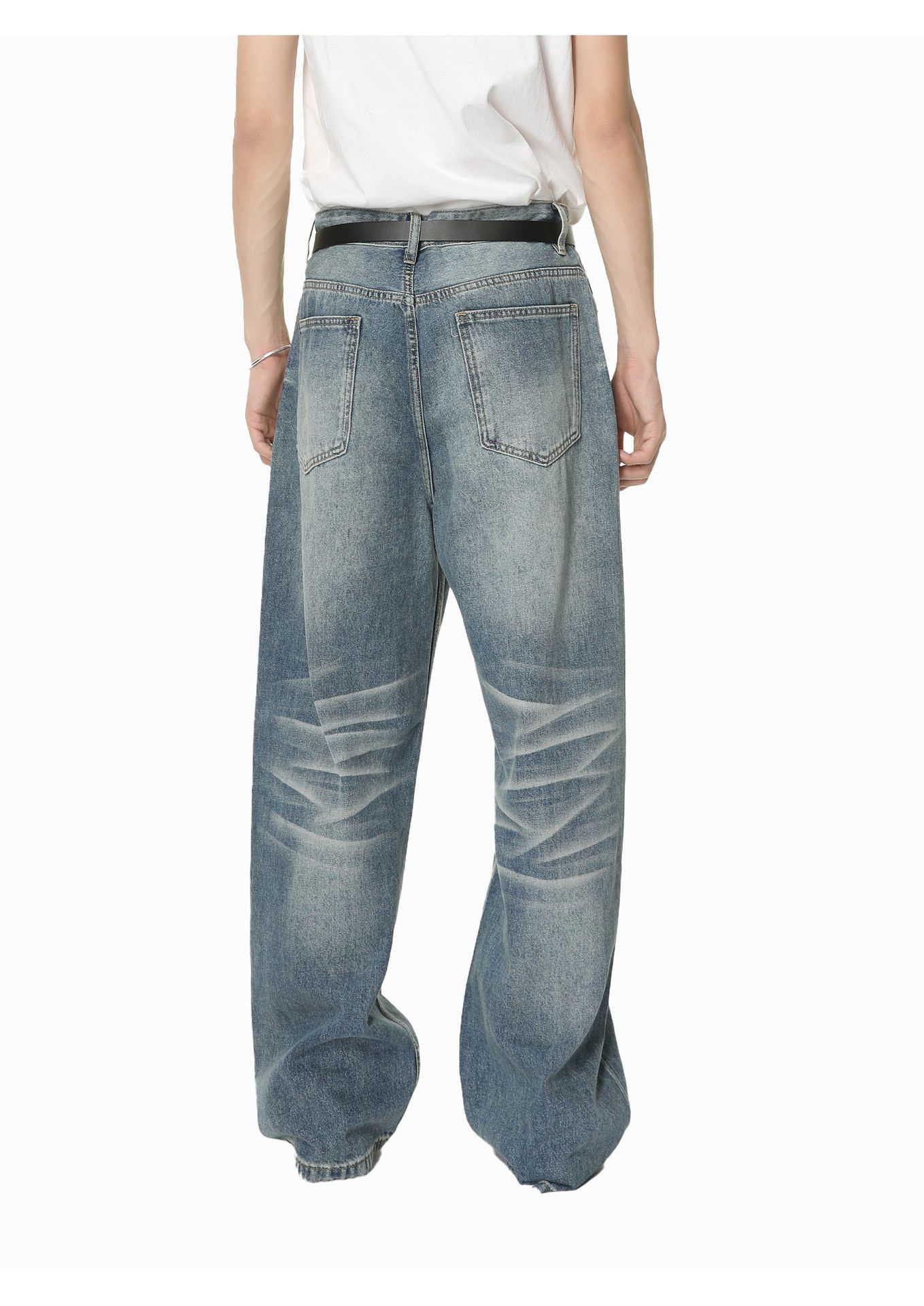 Vintage Men's American retro Vibe distressed wide-leg straight jeans Size US 32 / EU 48 - 4 Thumbnail