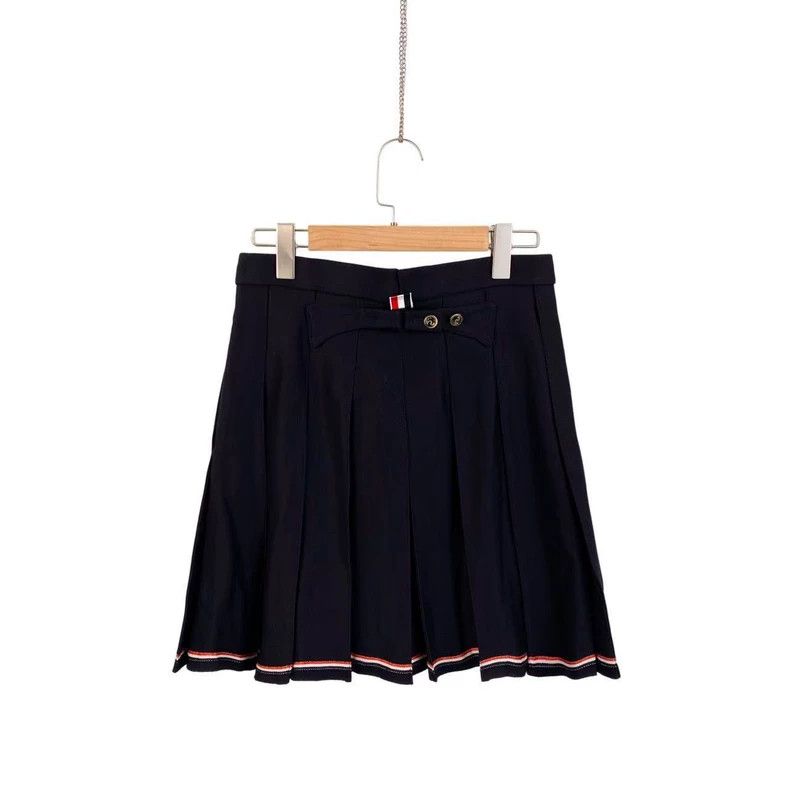 Thom Browne Thom Browne Gold skirt with stripes and pleats Size 27" / US 4 / IT 40 - 2 Thumbnail