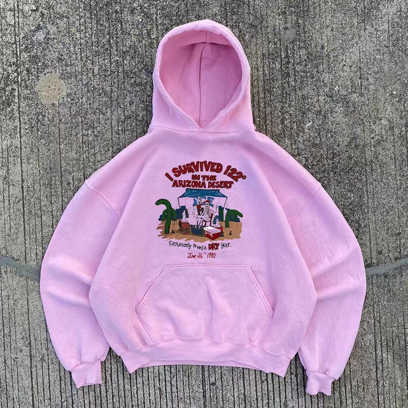 Designer × Japanese Brand Pink vintage desert print cotton hoodie Size US L / EU 52-54 / 3 - 1 Thumbnail