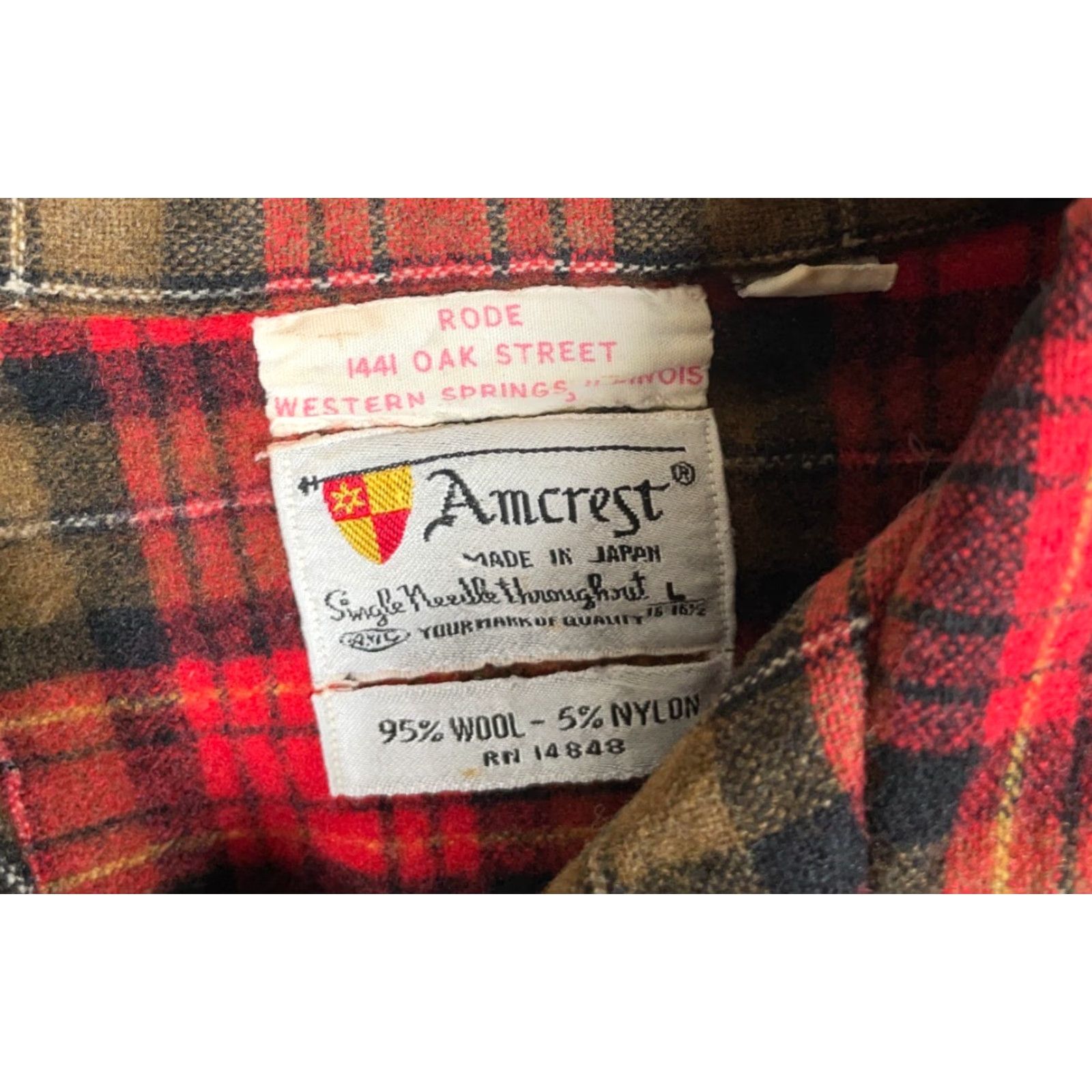 Vintage VINTAGE Amcrest 60s Wool Flannel Shirt Adult Large Red Green Tartan Plaid Mens Size US L / EU 52-54 / 3 - 3 Thumbnail