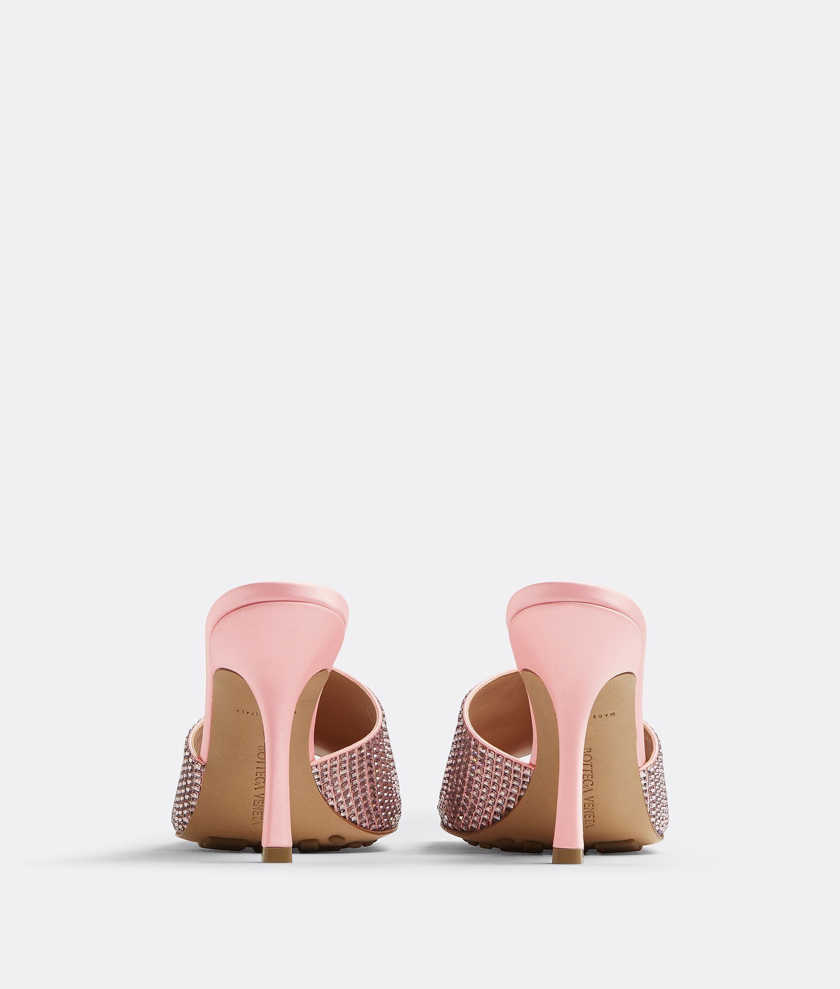 Bottega Veneta o1n1vont1024 Stretch Crystal-Embellished Sandals in Camellia Size US 6 / IT 36 - 3 Thumbnail