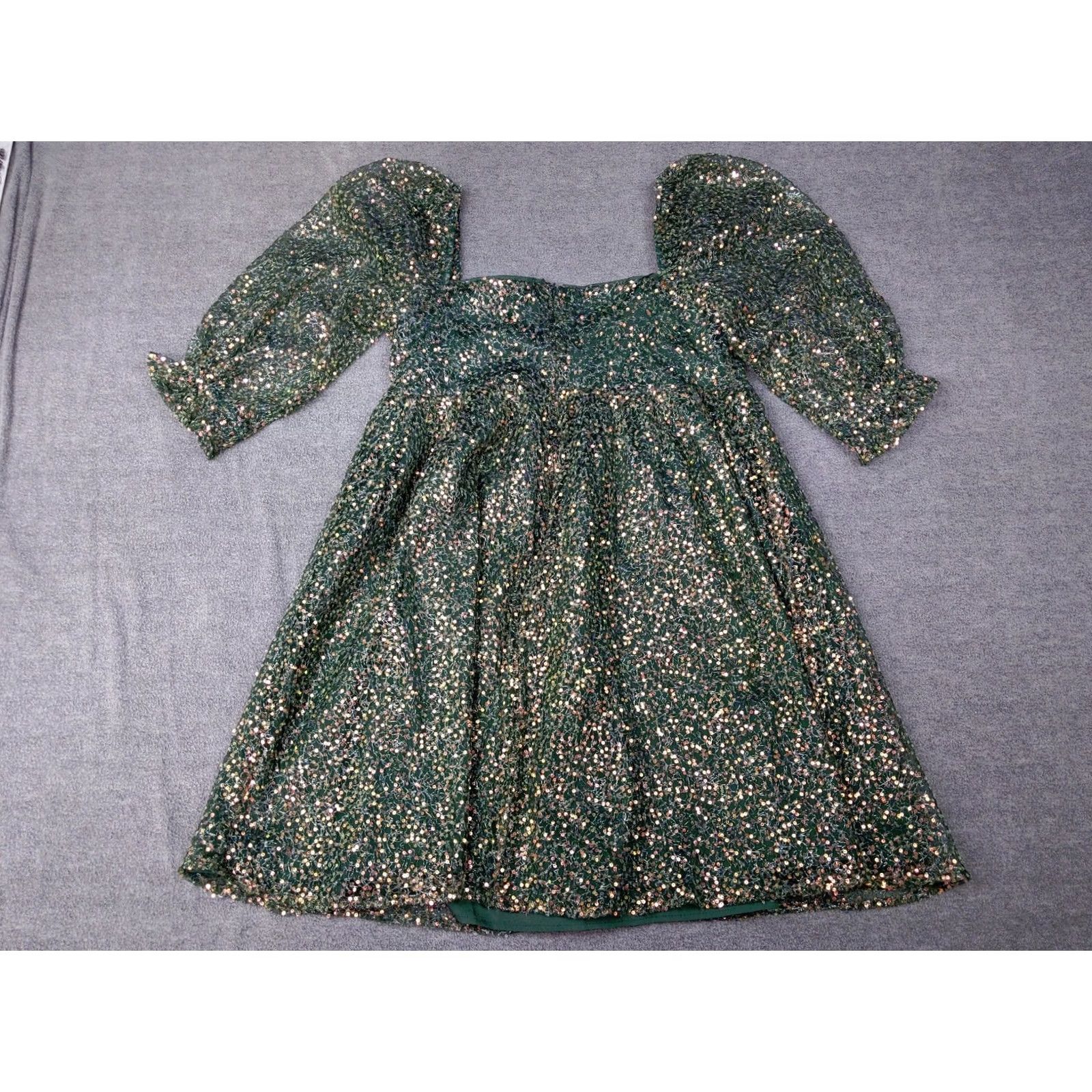 Vintage Altar'd State Shining Sequin Dress Womens S Green Cocktail Sequin Fairycore Mini Dress Holiday Party Womens S Green Sequin Dress Size S / US 4 / IT 40 - 4 Thumbnail
