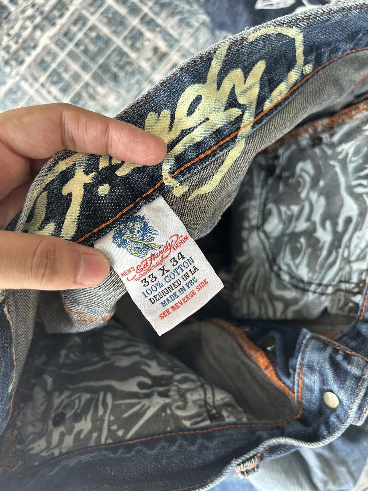 Ed Hardy Embroidery New York Skulls Ed Hardy Denim Size US 33 - 21 Thumbnail
