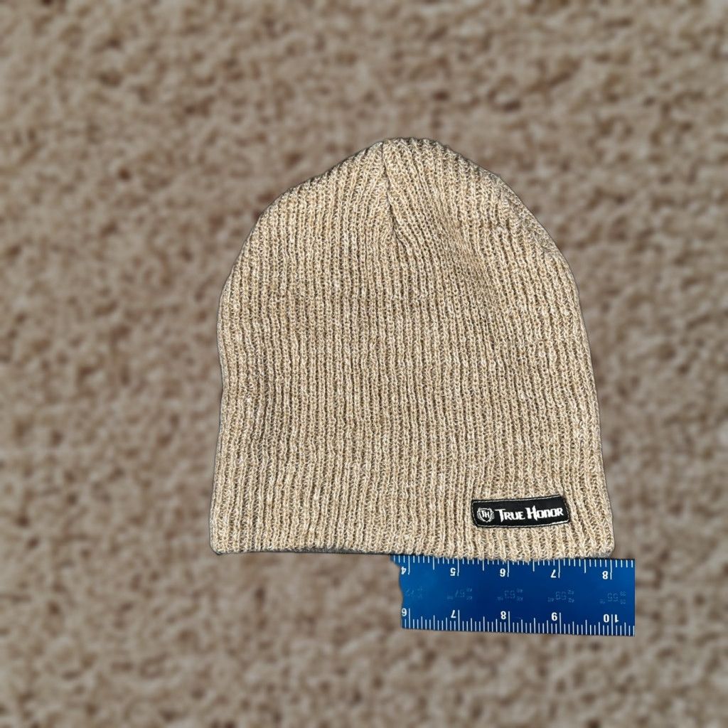 Vintage True Honor Beanie Toque Adult One Size Beige Knit 100% Acrylic Unisex Adults Beanie Winter Outdoor Ski Hat Mens Womens Size ONE SIZE - 1 Thumbnail
