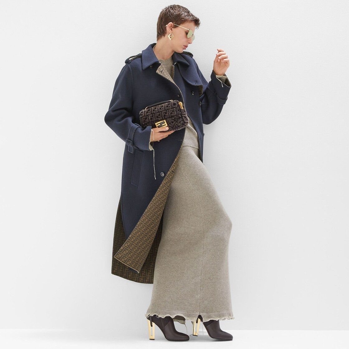 Fendi o1w1db10425 Coat in Navy Size XL / US 12-14 / IT 48-50 - 4 Thumbnail