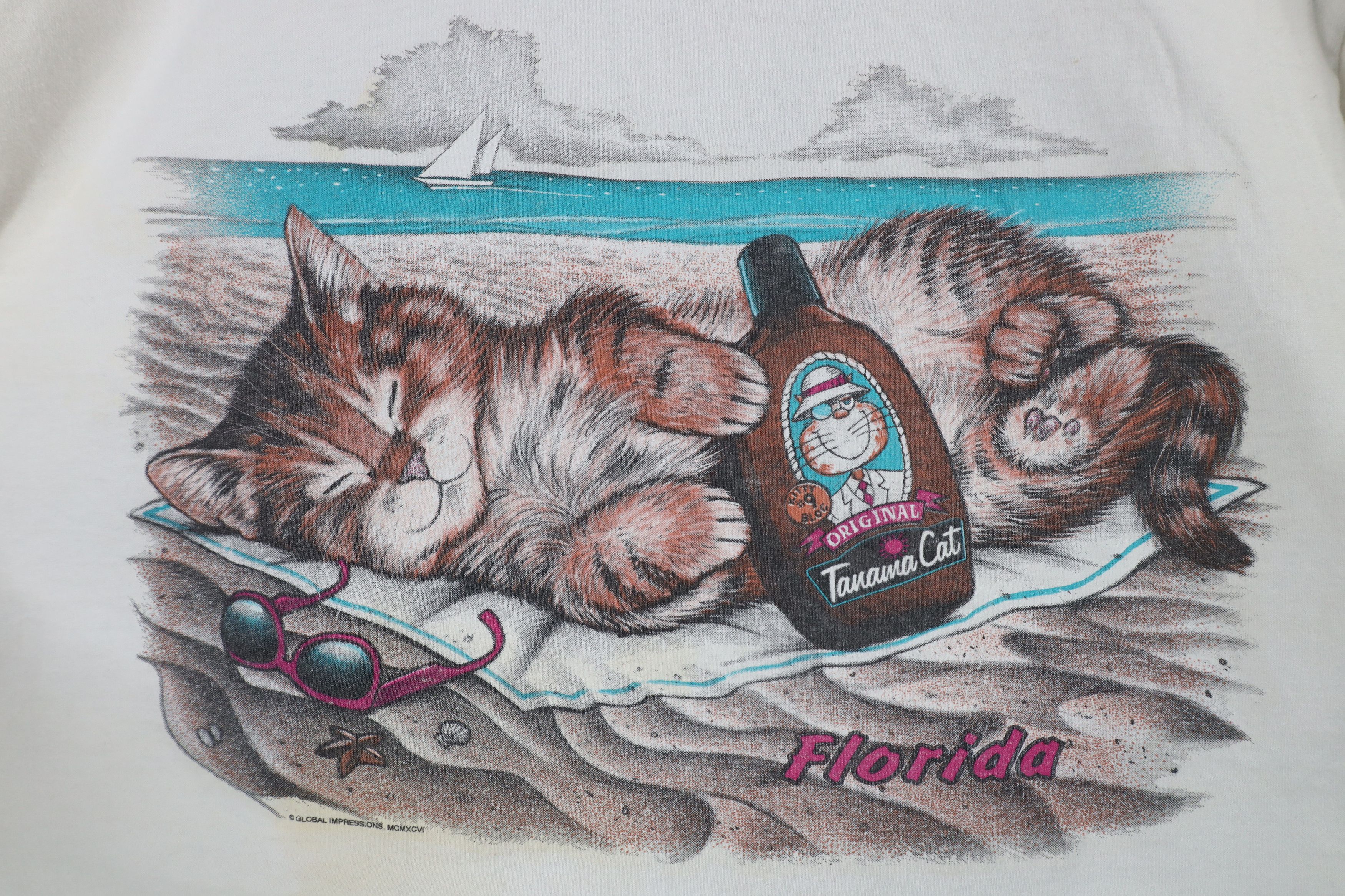 Vintage Vintage 90s Streetwear Cat Kitten Short Sleeve T-Shirt US Size XL / US 12-14 / IT 48-50 - 4 Thumbnail