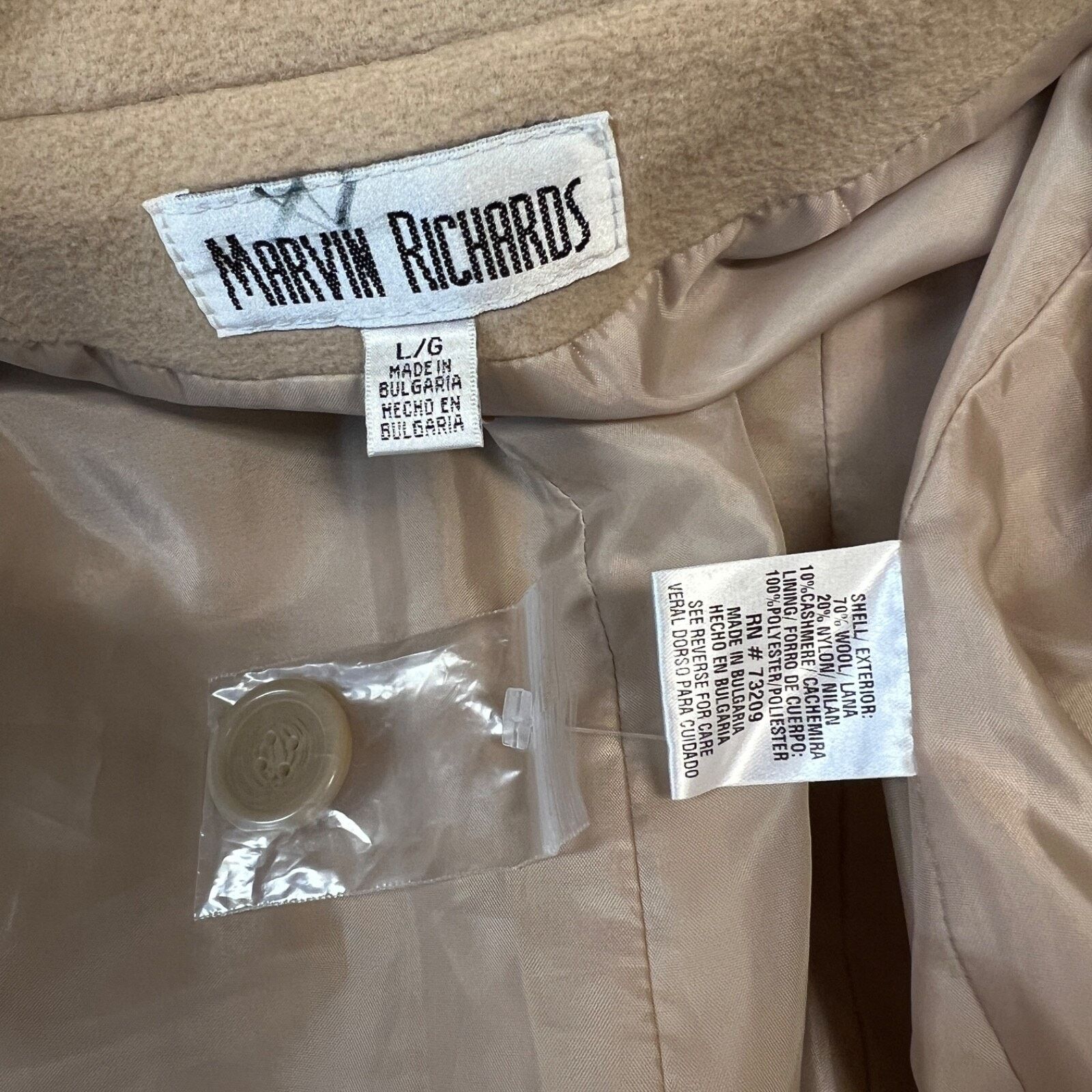 Vintage Marvin Richards L women’s beige wool coat trench jacket New Size L / US 10 / IT 46 - 10 Thumbnail