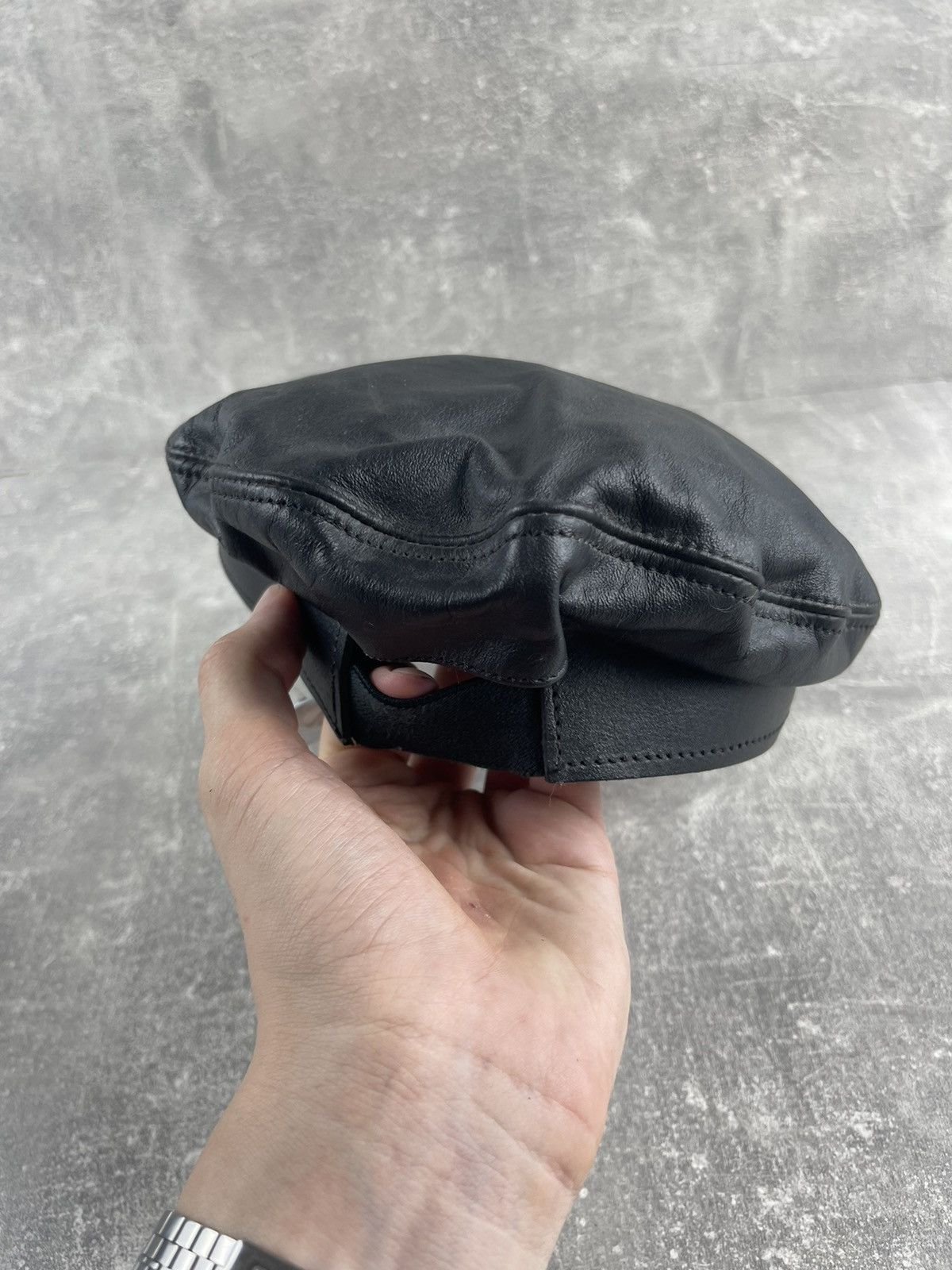 Harley Davidson × Vintage Harley Davidson Punk 80s Leather Logo Chain Captains Cap Size ONE SIZE - 8 Thumbnail