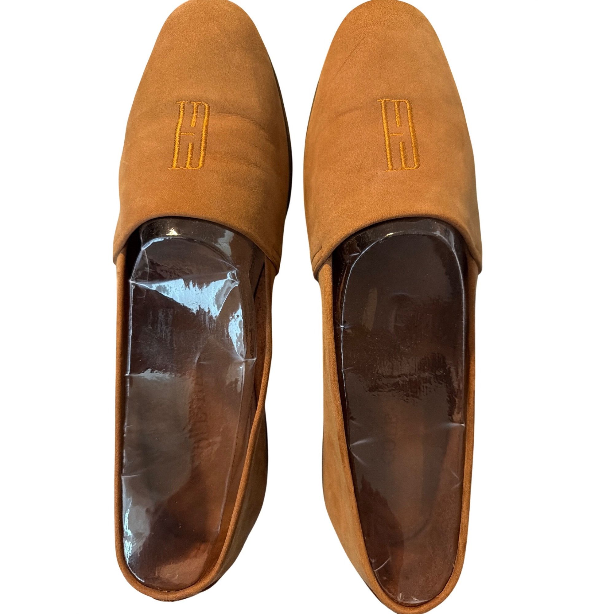 Cole Haan Cole Haan Tan Suede Loafers Flat Shoes Rubber Sole Embroider Size US 9 / IT 39 - 2 Thumbnail