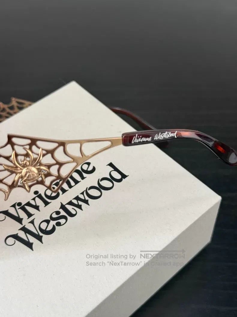 Vivienne Westwood Vivienne Westwood Rare red brown, spider web, sunglasses, Size ONE SIZE - 7 Thumbnail