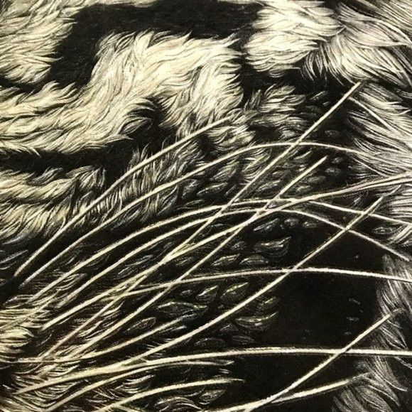 Other White Tiger T-Shirt Glow in the Dark 3-D Piercing Black Tee Size US S / EU 44-46 / 1 - 2 Thumbnail
