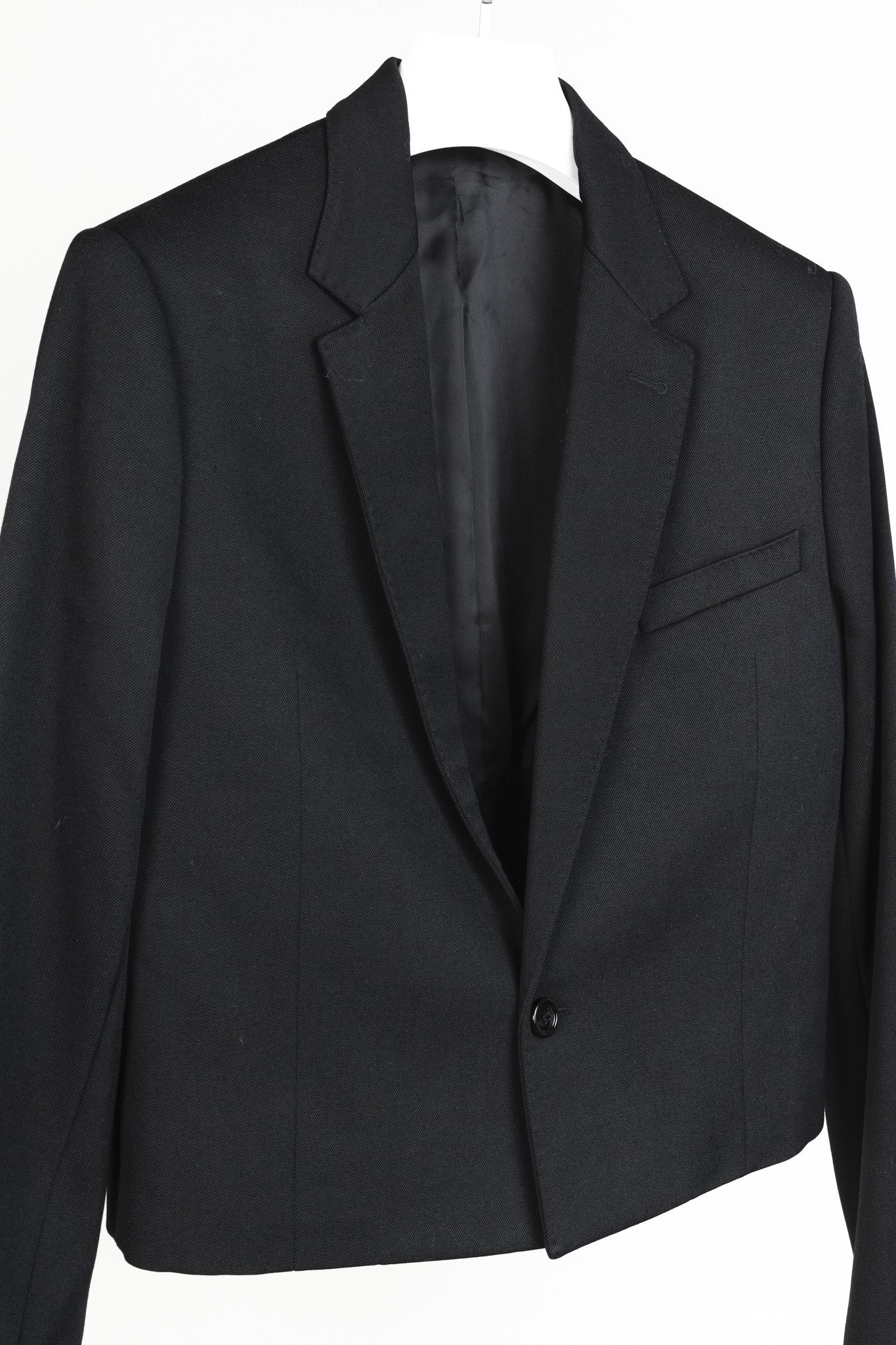 Celine Celine Black Cropped Wool Blazer Jacket Size M / US 6-8 / IT 42-44 - 3 Thumbnail