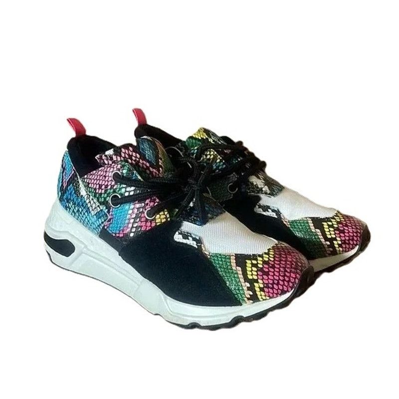 Steve Madden Cliff Bright Multicolor Snake Leather Sneakers