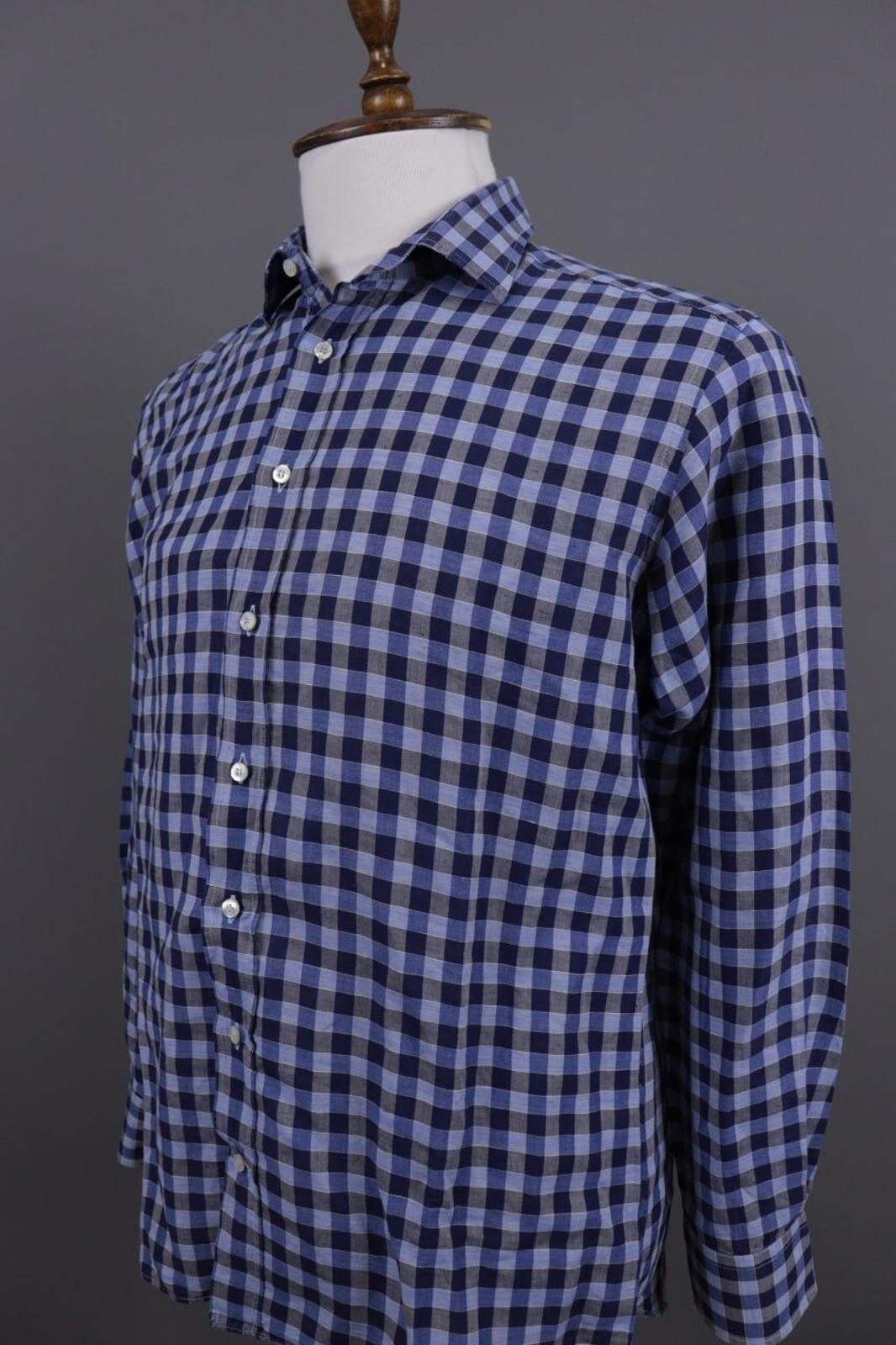 Etro Etro Milano Blue Check Long Sleeve Button Down Shirt Size 41 Size US M / EU 48-50 / 2 - 9 Thumbnail