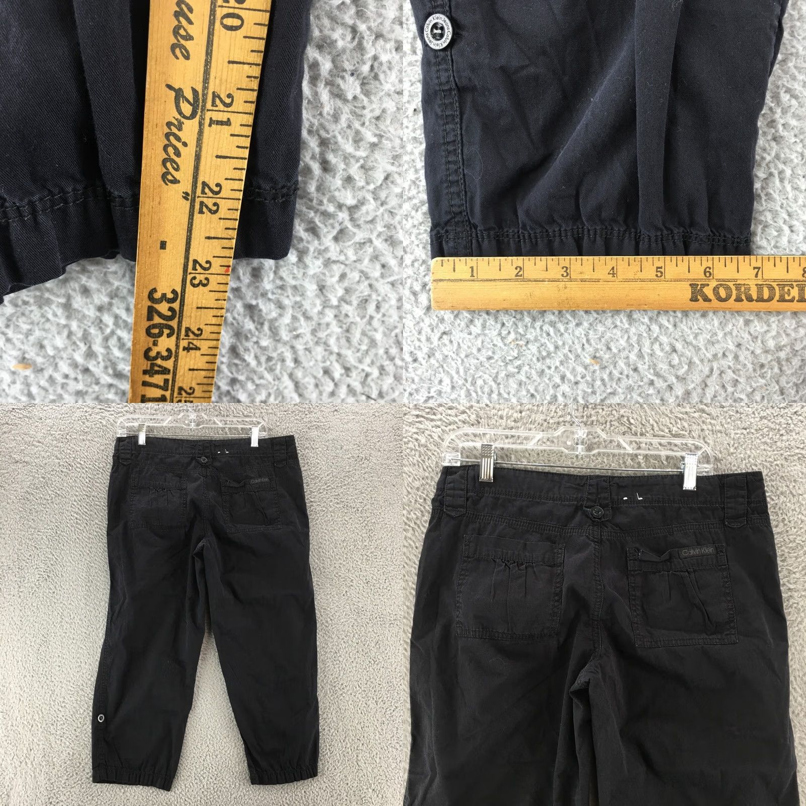Calvin Klein Calvin Klein Capri Cropped Pants Womens 10 Black Mid Rise Button Casual Zip Fly Capris Pants Women Black 10 Casual Size 32" / US 10 / IT 46 - 8 Thumbnail