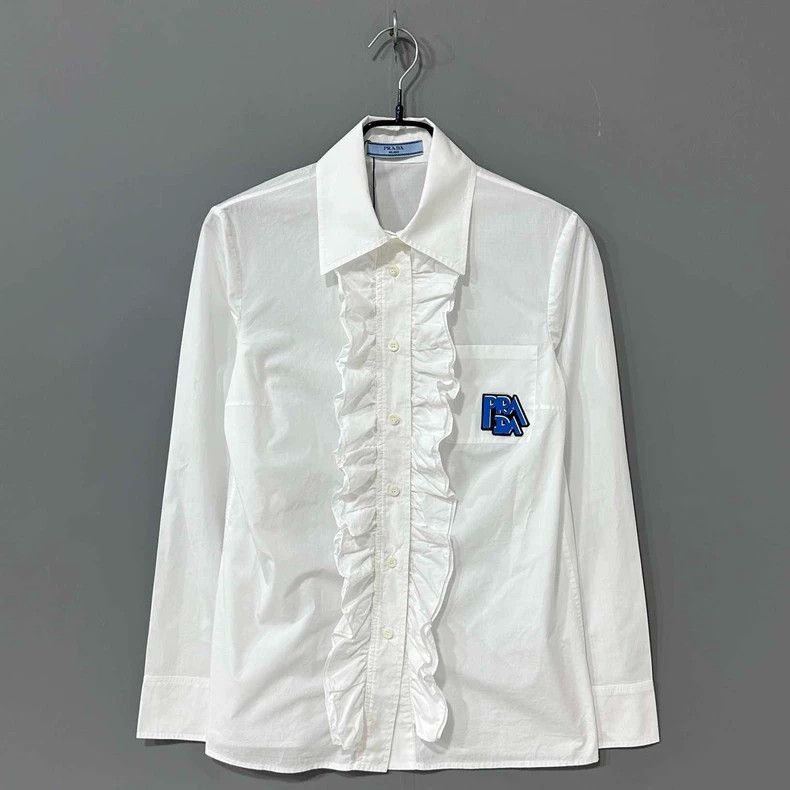 Prada Prada White lace-printed shirt 2504-Nextarrow Size XS / US 0-2 / IT 36-38 - 1 Thumbnail